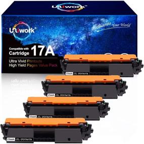 img 4 attached to Uniwork Compatible Toner Cartridge Replacement for HP 17A CF217A - Laserjet Pro M102w M130fw, MFP M130 Printer Tray - 4 Black (with Chip)