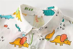 img 2 attached to Dinosaur Button Boys' Hawaiian Holiday Animal Clothing