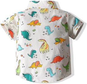 img 3 attached to Dinosaur Button Boys' Hawaiian Holiday Animal Clothing