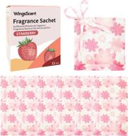 🍓 wingsscent 12 packs strawberry fragrance sachets for drawers and closets - long-lasting sachet bags - home fragrance sachets logo