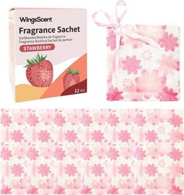 img 4 attached to 🍓 WingsScent 12 Packs Strawberry Fragrance Sachets for Drawers and Closets - Long-Lasting Sachet Bags - Home Fragrance Sachets