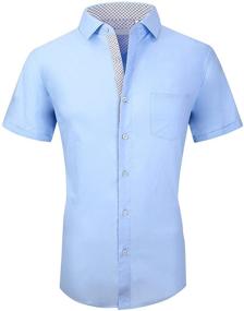 img 4 attached to 👔 Sleek and Casual Button-Up Sleeve Shirts for Men - Ultimate Men's Clothing Collection