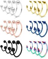 anicina 14g 16g stainless steel horseshoe nose ring septum jewelry with captive bead hoop for women men – perfect for eyebrow, lip, ear cartilage piercing – sizes from 6mm to 14mm logo