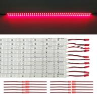 🔴 10-pack rigid dc 12v led light strip super bright led bar - red smd5630 9w 84led double row 0.5m/20in for under cabinet, counter, shelf, tv back, showcase logo