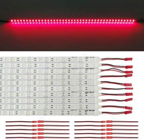 img 4 attached to 🔴 10-Pack Rigid DC 12V LED Light Strip Super Bright LED Bar - Red SMD5630 9W 84LED Double Row 0.5m/20in for Under Cabinet, Counter, Shelf, TV Back, Showcase