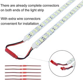 img 2 attached to 🔴 10-Pack Rigid DC 12V LED Light Strip Super Bright LED Bar - Red SMD5630 9W 84LED Double Row 0.5m/20in for Under Cabinet, Counter, Shelf, TV Back, Showcase