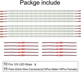 img 3 attached to 🔴 10-Pack Rigid DC 12V LED Light Strip Super Bright LED Bar - Red SMD5630 9W 84LED Double Row 0.5m/20in for Under Cabinet, Counter, Shelf, TV Back, Showcase