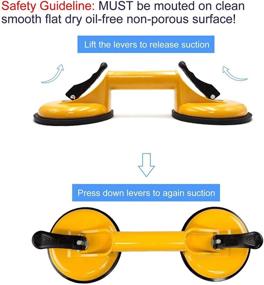 img 1 attached to Heavy Duty WFPOWER Suction Cups for Glass Lifting - Double Suction Cup to Lift Glass, Windshields, Tile with Sturdy Aluminum Vacuum Plate Handle, in Vibrant Yellow Color