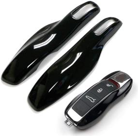 img 4 attached to Upgrade Your Porsche Key Fob with iJDMTOY Gloss Metallic Black Shell - Perfect Fit for Cayenne, Panamera, Macan, 911, and More!