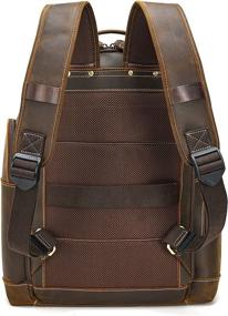 img 1 attached to 🎒 Vintage Leather Backpack: The Ultimate Camping Rucksack for Outdoor Adventures