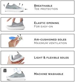 img 2 attached to 👟 JAN & JUL Kids Knit Shoes: Air Cushioned Soft Insole, Machine Washable & Light-Weight Sneaker for Toddlers, Boys & Girls