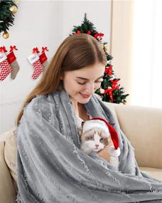 img 3 attached to 🛋️ Lynnlov Super Soft Fleece Throw Blanket - 320GSM Plush Fuzzy Faux Fur, Cozy & Warm for Couch, Sofa, Bed - Washable, Lightweight & All Season - 50"x60", Grey