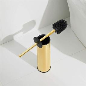 img 2 attached to 🚽 BGL Solid Stainless Steel Toilet Bowl Brush and Holder - 304 Stainless Steel Handle Toilet Scrubber (Gold)