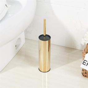 img 1 attached to 🚽 BGL Solid Stainless Steel Toilet Bowl Brush and Holder - 304 Stainless Steel Handle Toilet Scrubber (Gold)