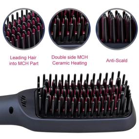 img 1 attached to 💇 Ionic Hair Straightener Brush: CNXUS MCH Ceramic Heating, LED Display, Adjustable Temperatures, Anti Scald Feature - Perfect Portable Frizz-Free Hair Care Comb