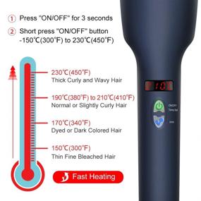 img 2 attached to 💇 Ionic Hair Straightener Brush: CNXUS MCH Ceramic Heating, LED Display, Adjustable Temperatures, Anti Scald Feature - Perfect Portable Frizz-Free Hair Care Comb