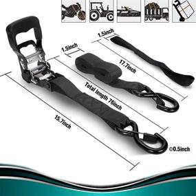 img 1 attached to 🔒 ORCISH Tie Down Strap Set: Heavy-Duty Ratchet Straps for Trucks - 4850lb Max Break Strength - Ideal for Moving, Securing Motorcycles, Bicycles, ATVs, UTVs, and Cargo