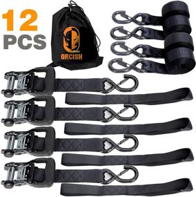 img 4 attached to 🔒 ORCISH Tie Down Strap Set: Heavy-Duty Ratchet Straps for Trucks - 4850lb Max Break Strength - Ideal for Moving, Securing Motorcycles, Bicycles, ATVs, UTVs, and Cargo