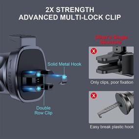 img 2 attached to 📱 Diaclara Car Phone Holder Mount 2021: Upgraded Vent Clip Cradle for iPhone 12/11/Pro Max/Xr/Xs, Samsung & More