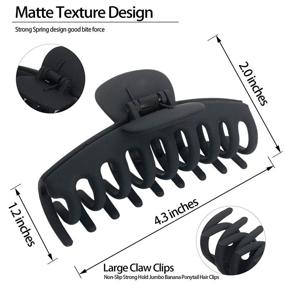 img 3 attached to OWIIZI Big Claw Clips: 4.3″ Matte Large Hair Claw Clips for women Long Thick Hair – Strong Hold & Non-Slip Design (Single Piece)