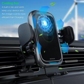 img 2 attached to [2021 Version] ZOOAUX Wireless Car Charger, 15W Qi Fast Charging Auto-Clamping Air Vent Mount Phone Holder with Cooling Fan for iPhone 13/13 Pro/13 mini/12/11/XR/X/8, Samsung S21/S20/S10/S9/S8