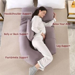 img 3 attached to Pregnancy Pillow U Shaped Full Body Pillow with Detachable Cover - Grey, Maternity Pillows for Pregnant Women, Sleeping Pillow for Optimal Comfort - HINAPRAM Pregnancy Body Pillow