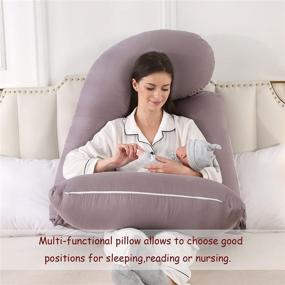 img 1 attached to Pregnancy Pillow U Shaped Full Body Pillow with Detachable Cover - Grey, Maternity Pillows for Pregnant Women, Sleeping Pillow for Optimal Comfort - HINAPRAM Pregnancy Body Pillow