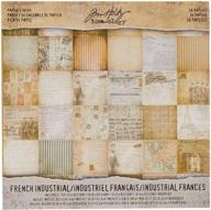 📦 french industrial paper stash - tim holtz idea-ology, 36 sheets, double-sided cardstock, various sizes, multicolored, th93052 logo