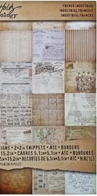 img 1 attached to 📦 French Industrial Paper Stash - Tim Holtz Idea-ology, 36 Sheets, Double-Sided Cardstock, Various Sizes, Multicolored, TH93052