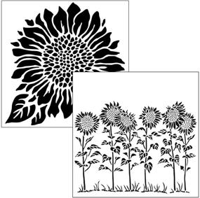 img 1 attached to 🌻 Crafter's Workshop Stencil 2 Pack: Reusable Stenciling Templates for Art Journaling, Mixed Media, and Scrapbooking - TCW575 Joyful Sunflower and TCW863 Sunflower Meadow, 6x6