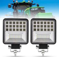 high-performance 4 inch led work light kit - 2 units, 8000lm spot & flood combo beam led light bar ideal for offroad trucks, tractors, jeeps, atvs, utvs, golf carts, and boats logo