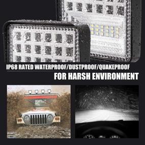 img 1 attached to High-Performance 4 Inch LED Work Light Kit - 2 Units, 8000LM Spot & Flood Combo Beam LED Light Bar Ideal for Offroad Trucks, Tractors, Jeeps, ATVs, UTVs, Golf Carts, and Boats