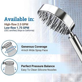 img 2 attached to 🚿 Enhance Your Shower Experience with the All Metal Handheld Shower Head: High Pressure, 2.5 GPM, Long Flexible Extension, Adjustable Spray Wand Bracket