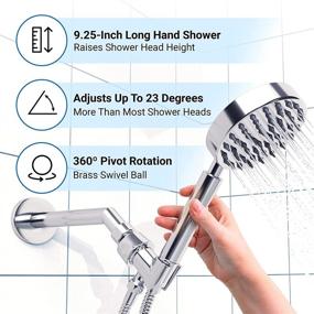 img 1 attached to 🚿 Enhance Your Shower Experience with the All Metal Handheld Shower Head: High Pressure, 2.5 GPM, Long Flexible Extension, Adjustable Spray Wand Bracket