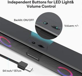 img 1 attached to 🔊 SUDOTACK Wired Mini Sound Bar USB Powered Speakers: Backlit Design, Volume Control, Plug and Play for Desktop PC and Laptop