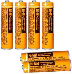 img 3 attached to 🔋 6-Pack HHR-55AAABU NI-MH перезаряжаемые батареи для беспроводных телефонов Panasonic - 1,2V 550mAh батареи типа AAA