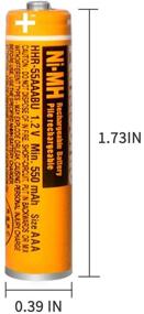 img 2 attached to 🔋 6-Pack HHR-55AAABU NI-MH перезаряжаемые батареи для беспроводных телефонов Panasonic - 1,2V 550mAh батареи типа AAA
