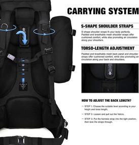 img 1 attached to 🎒 Mardingtop 65L/65+10L Molle Hiking Backpacks with Rain Cover for Camping and Backpacking, featuring Internal Frame