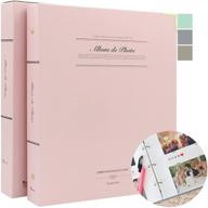 📷 b fancy 3-ring binder photo album: hard cover & case, 4x6, 100 pockets - perfect gift for family, baby, travel, wedding (pink) logo