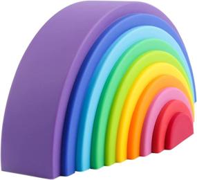 img 4 attached to 🌈 Silicone Rainbow Stacker by BLUE GINKGO