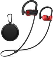 🎧 otium wireless headphones: ipx7 waterproof sports earbuds with 9 hours playtime and noise cancelling (red) logo