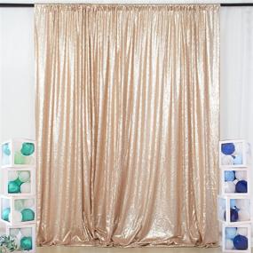 img 3 attached to 📸 ShiDianYi 8 X 8, Champagne Sequin Backdrops - In Stock & Ready to Ship! Perfect for Photo Booths, Parties, Weddings, and Sparkling Photography Props