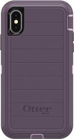 img 2 attached to OtterBox Defender Series Tough Case & Holster for iPhone Xs & iPhone X - Purple Nebula (with Microbial Defense) - Retail Packaging