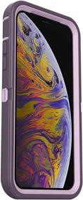 img 3 attached to OtterBox Defender Series Tough Case & Holster for iPhone Xs & iPhone X - Purple Nebula (with Microbial Defense) - Retail Packaging