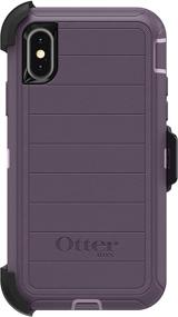 img 1 attached to OtterBox Defender Series Tough Case & Holster for iPhone Xs & iPhone X - Purple Nebula (with Microbial Defense) - Retail Packaging