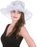 lucky leaf women kentucky derby wide brim sun hat: perfect for church, parties, and weddings! logo