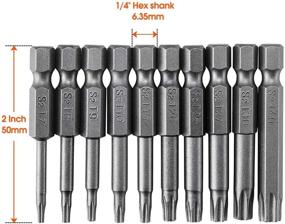 img 2 attached to 🔧 VAKOGAL 10PCS Torx Head Screwdriver Bit Set - S2 Steel Magnetic Security Tamper Proof Star 6 Point Screw Driver Kit Tools, 1/4 Inch Hex Shank T7-T40