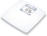 🔢 beurer ps25 personal bathroom scale: smart & accurate body weight control, xl scale with illuminated lcd display, high precision weighing - timeless white design, quick start, batteries included logo