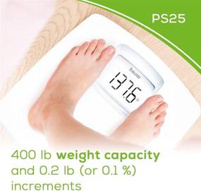 img 3 attached to 🔢 Beurer PS25 Personal Bathroom Scale: Smart & Accurate Body Weight Control, XL Scale with Illuminated LCD Display, High Precision Weighing - Timeless White Design, Quick Start, Batteries Included