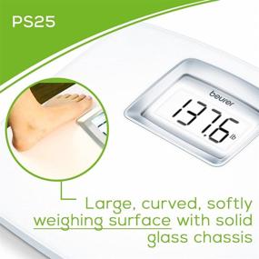 img 2 attached to 🔢 Beurer PS25 Personal Bathroom Scale: Smart & Accurate Body Weight Control, XL Scale with Illuminated LCD Display, High Precision Weighing - Timeless White Design, Quick Start, Batteries Included